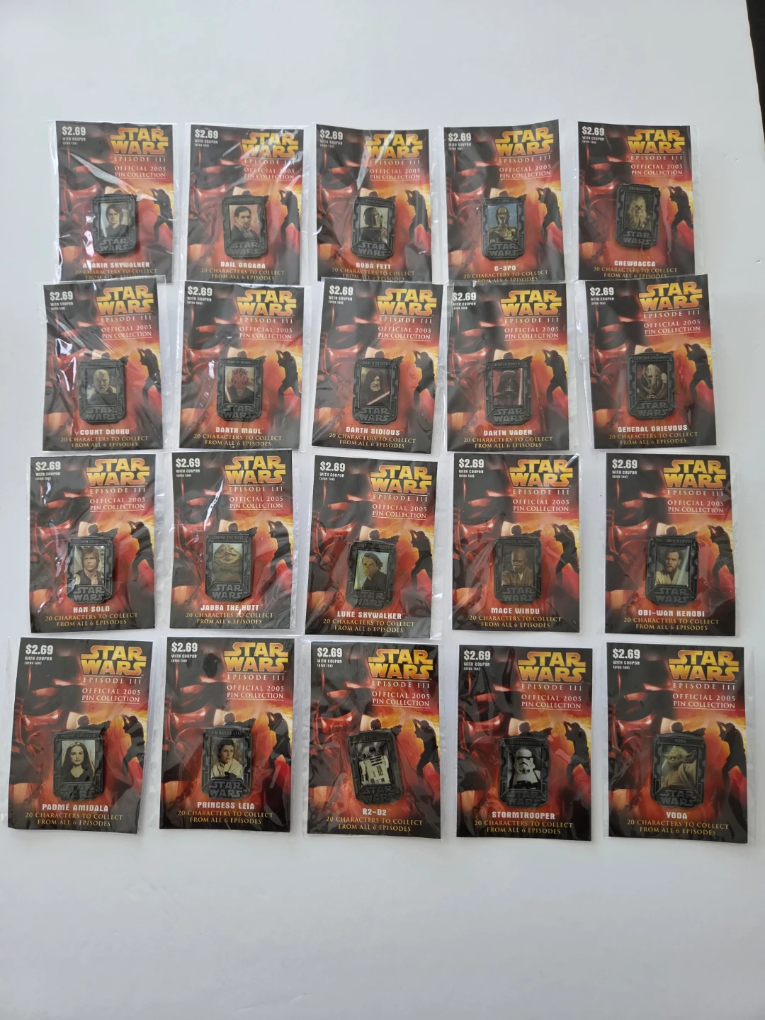 Star Wars Episode III Official 2005 Pin Collection