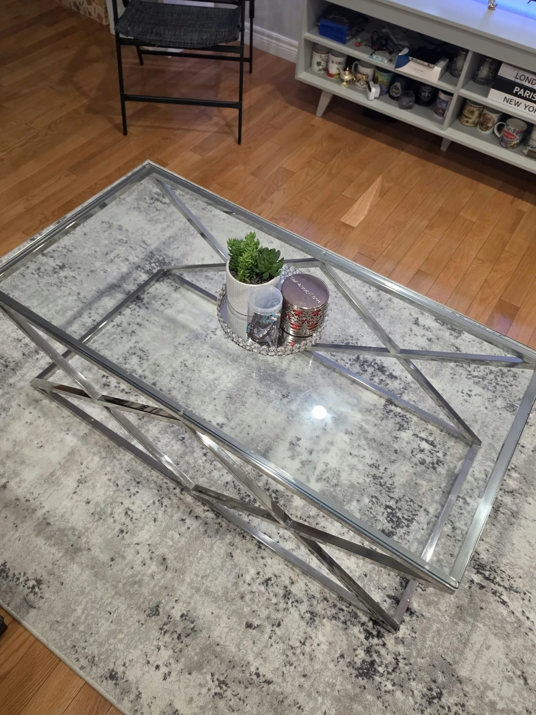 Glass and Chrome Coffee Table