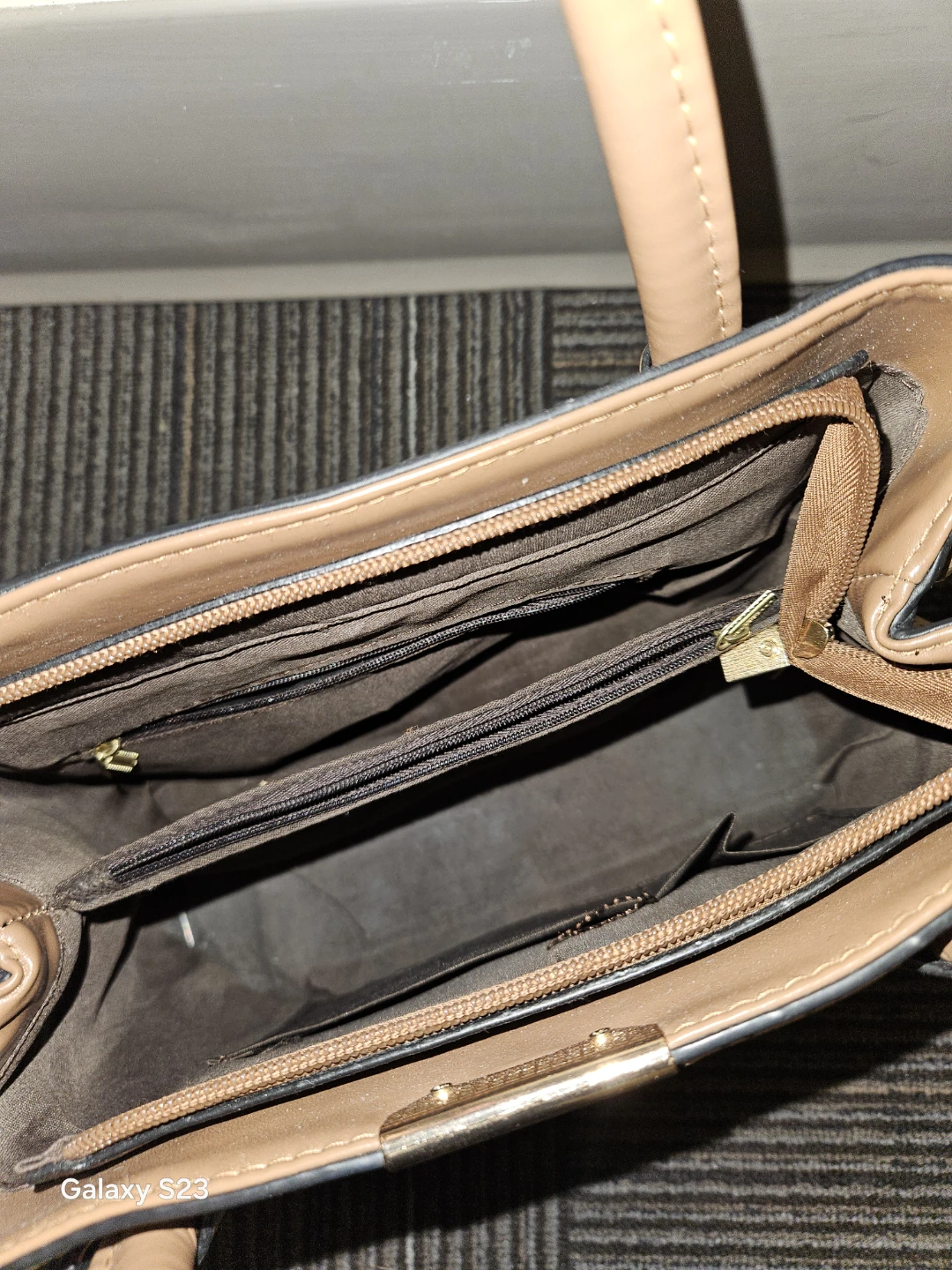 Two-Tone Patterned Handbag - photo 2