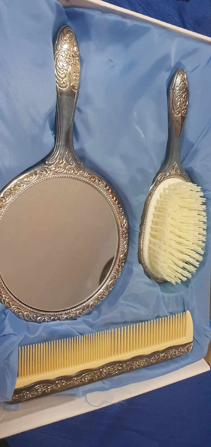 3-Piece Silver-Plated Vanity Set - photo 3