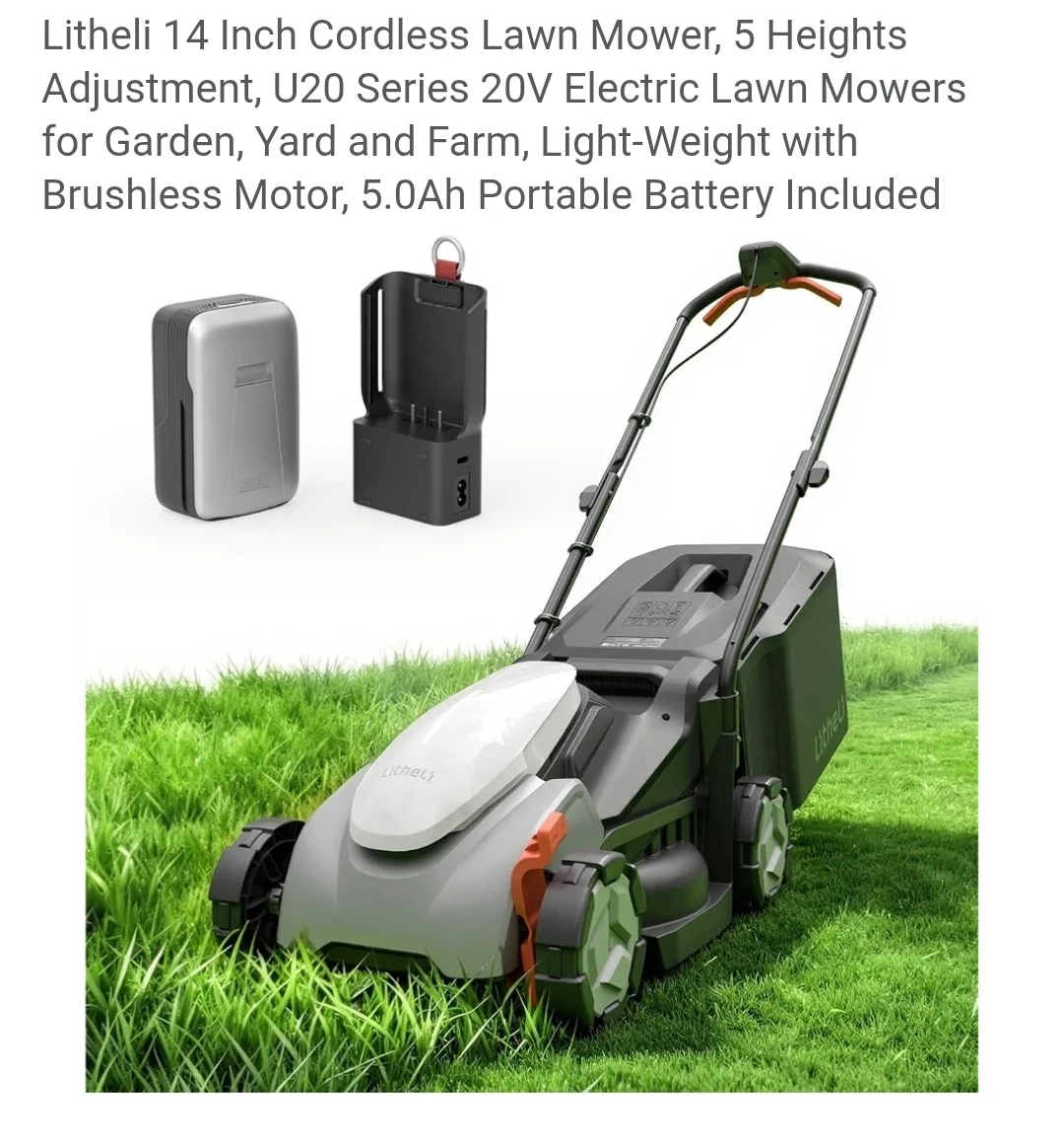 Litheli 14 Inch Cordless Lawn Mower-Good! - photo 5