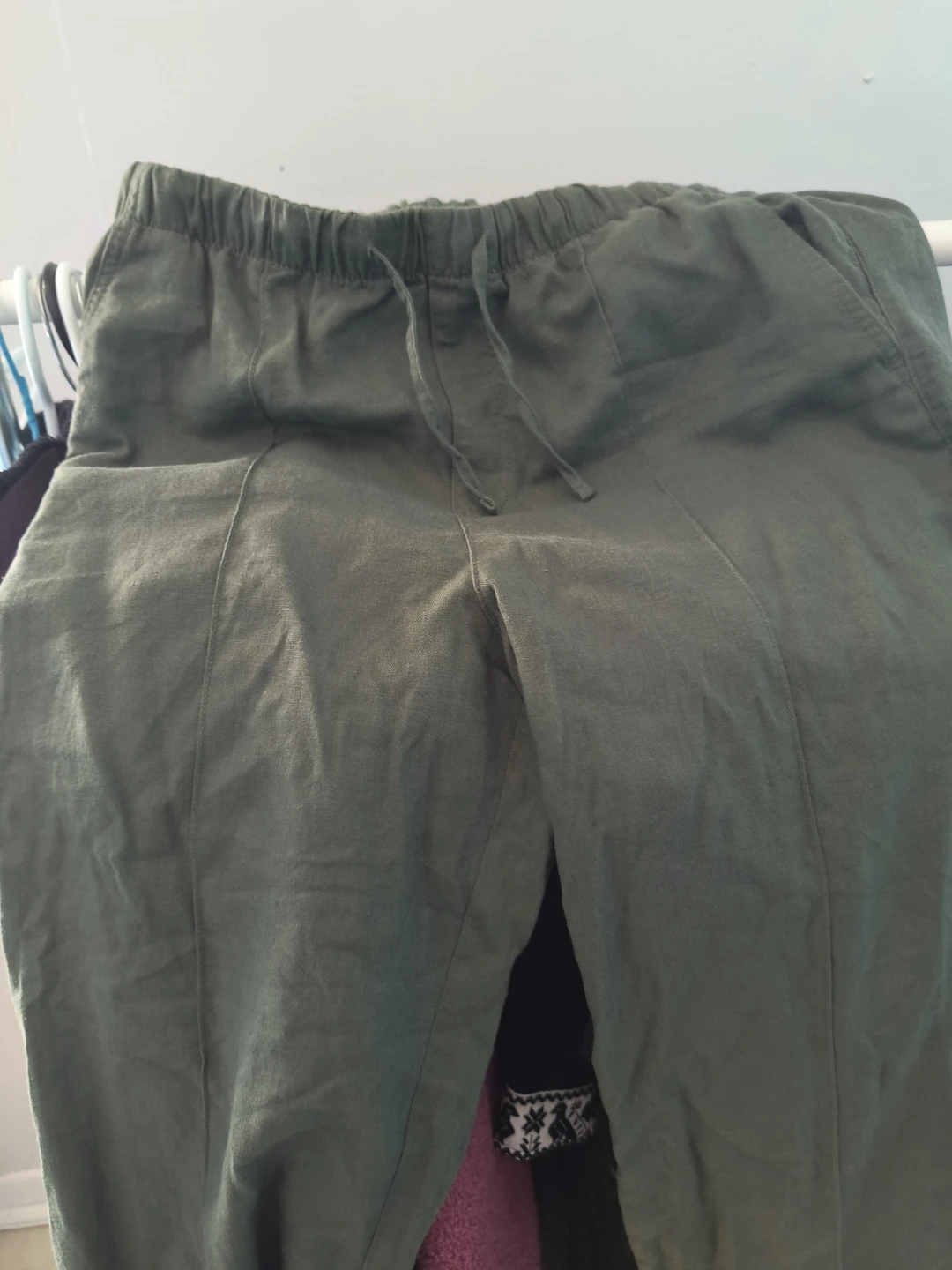 New GAP Olive Green Pull-On Wide-Leg Pants