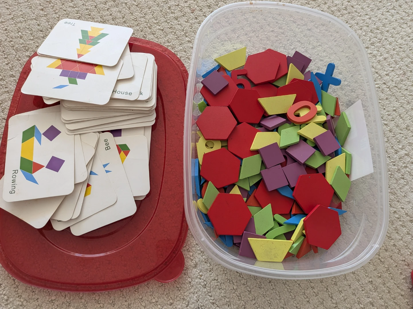 Educational Wooden Pattern Block Set with Cards - photo 3