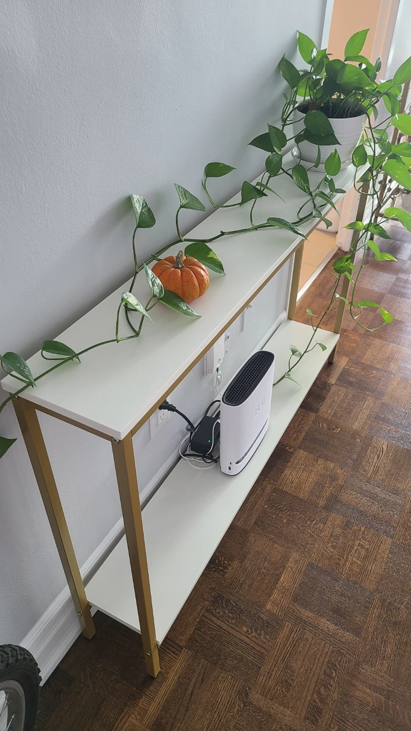 Gold and White Console Table - photo 2