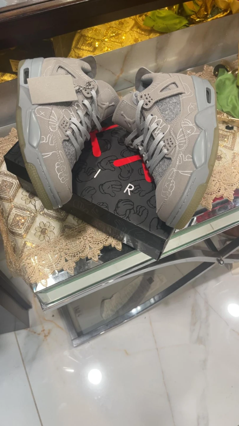 Jordan 4 Retro KAWS Cool Grey Sneakers - photo 3