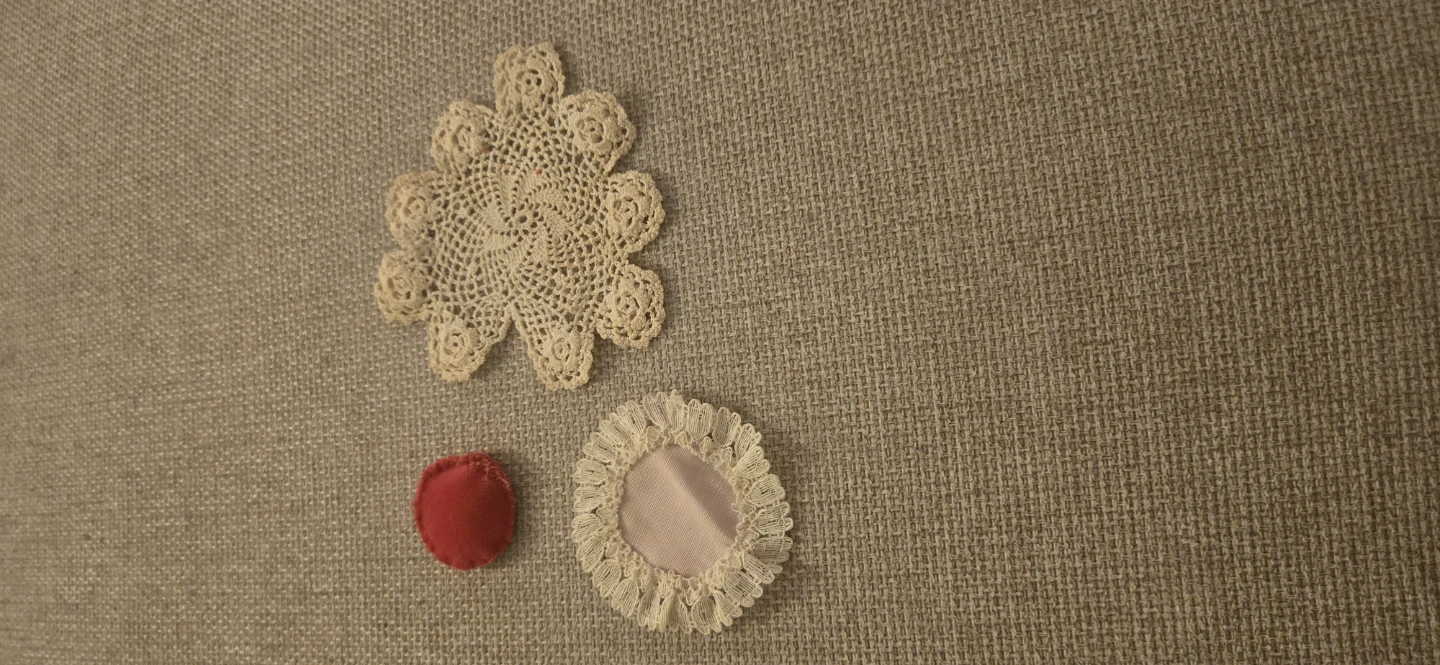 Set of 3 Vintage Decorative Fabric Doilies