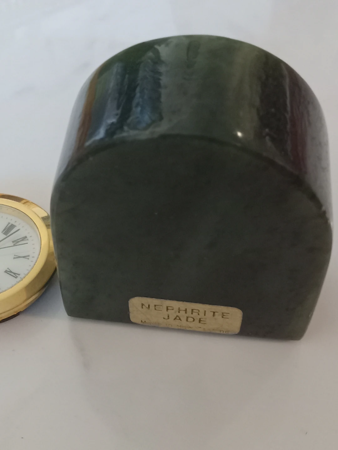 Nephrite Jade Quartz Desk Clock - photo 3
