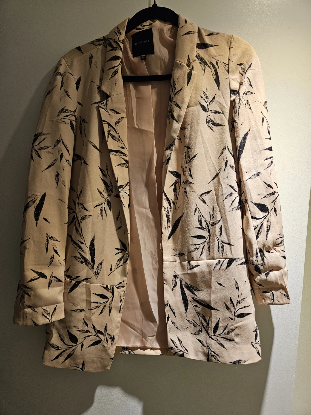 Dynamite Blazer - Tan Leaf Print - XS