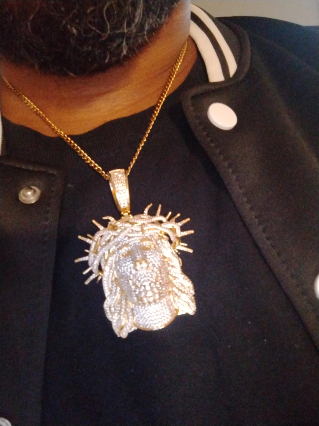 Diamond Jesus peice with  3mm 20" Cuban chain - photo 2