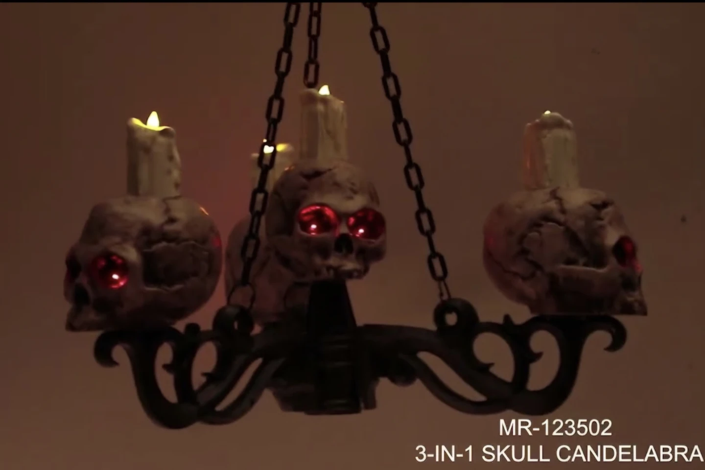 New halloween skull candelabra  3 in 1 flames - photo 5