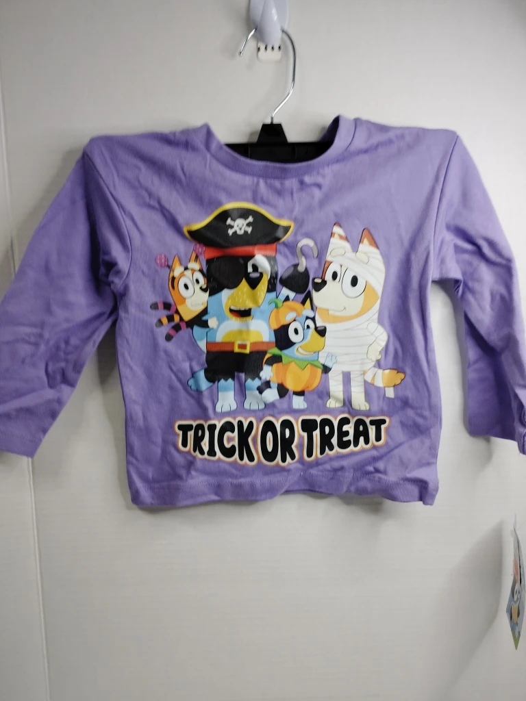 Bluey Trick or Treat Long Sleeve Shirt Purple