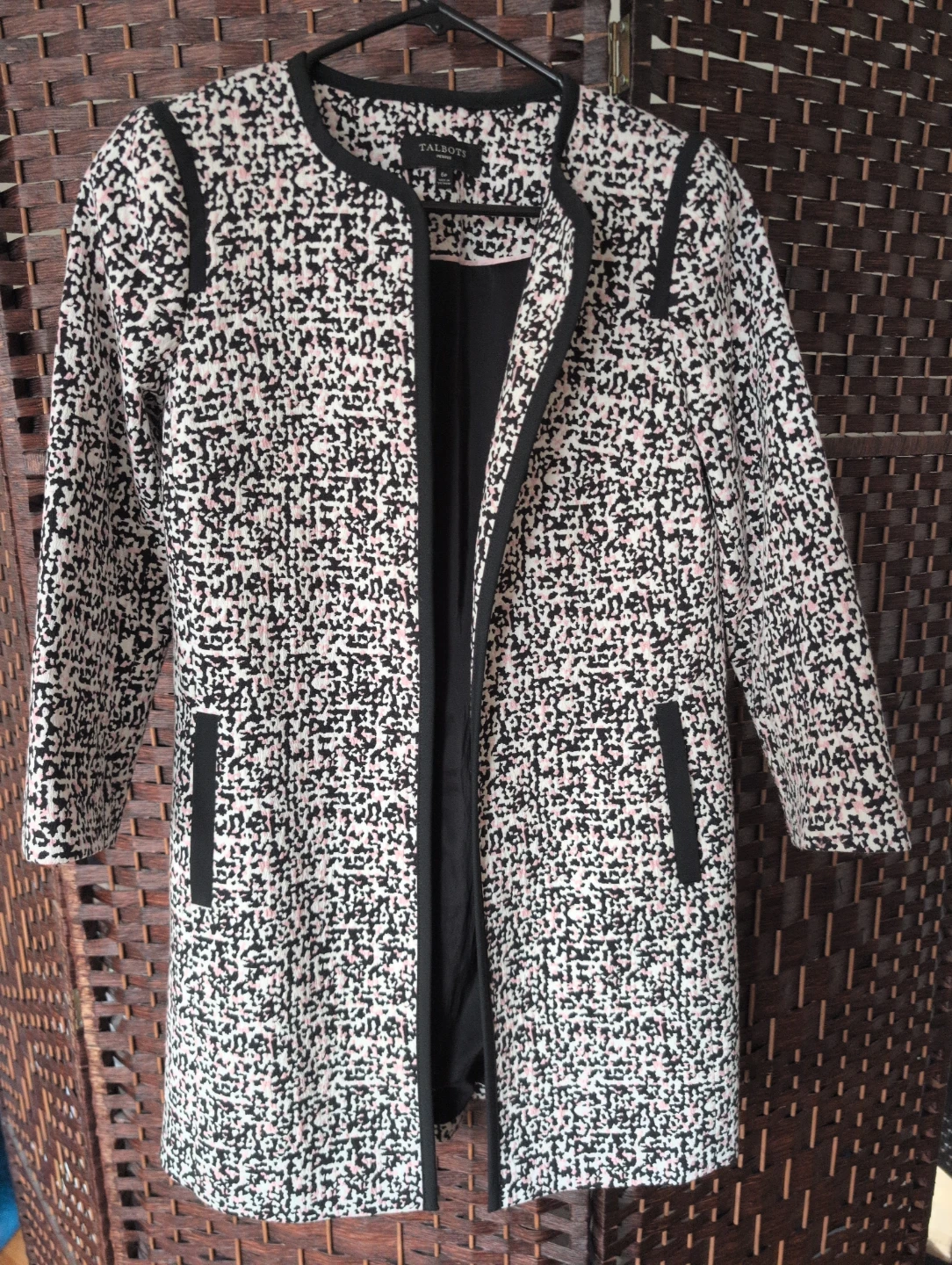 Talbots Petites Patterned Open Jacket