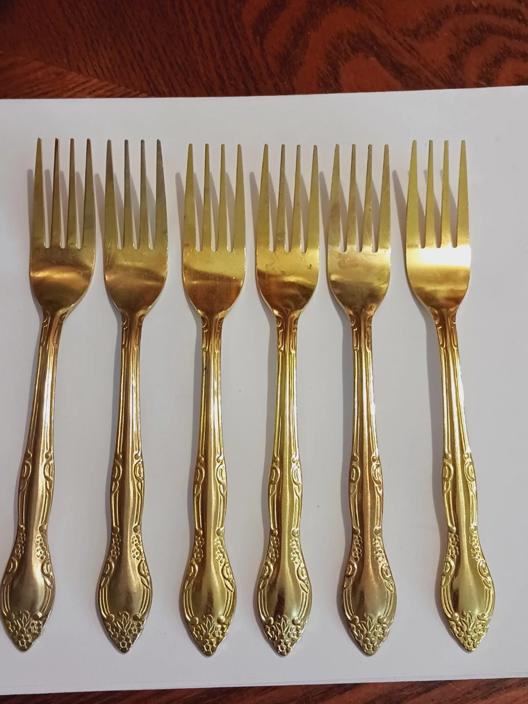 Set of 6 Gold-Tone Forks. New.