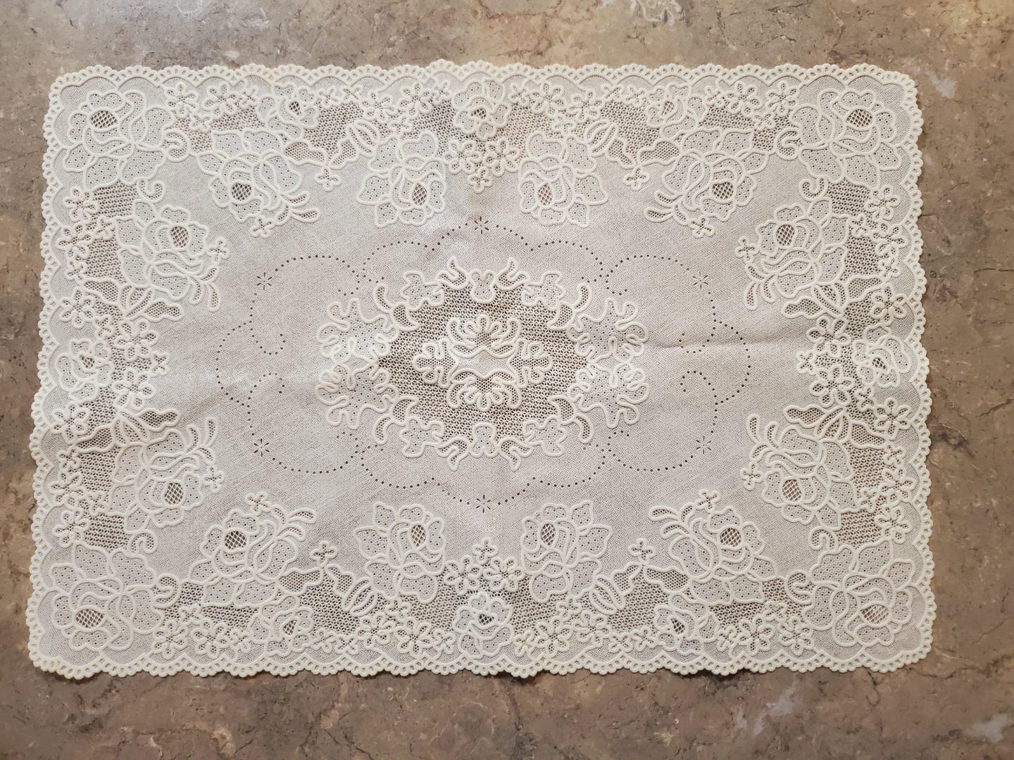 Vintage Rectangular Plastic Doily 🏈