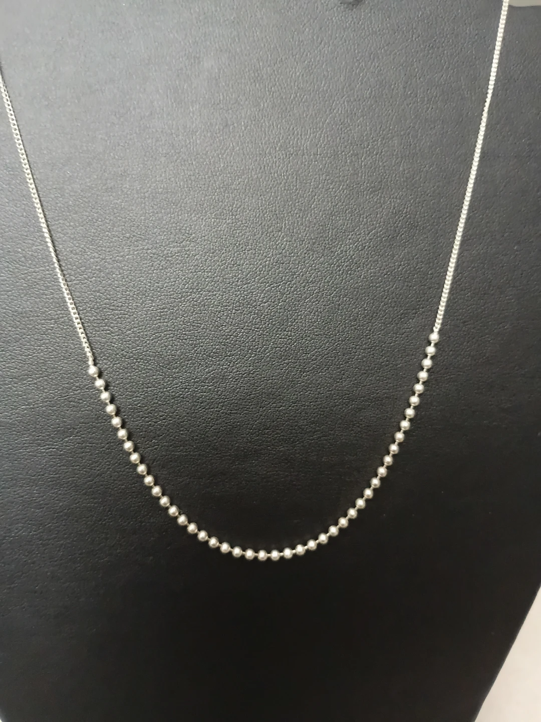925 Sterling Silver Beaded Chain Necklace - photo 2