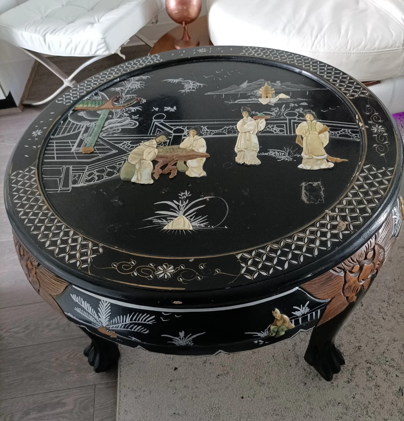 Oriental Style Black Lacquer Coffee Table - photo 3