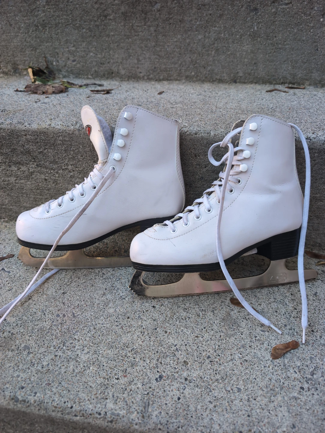 White recreational ice skates