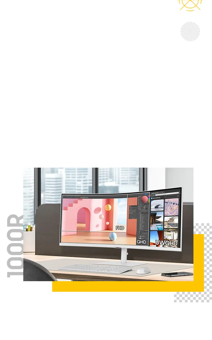 Samsung 34 ViewFinity 1000R Curved Computer Monitor - photo 4