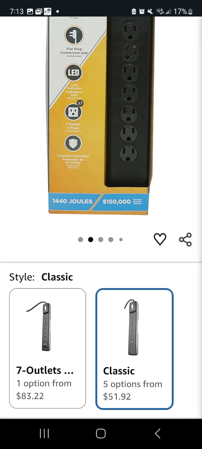 Woods 41496 Surge Protector, 7 Outlets - photo 2