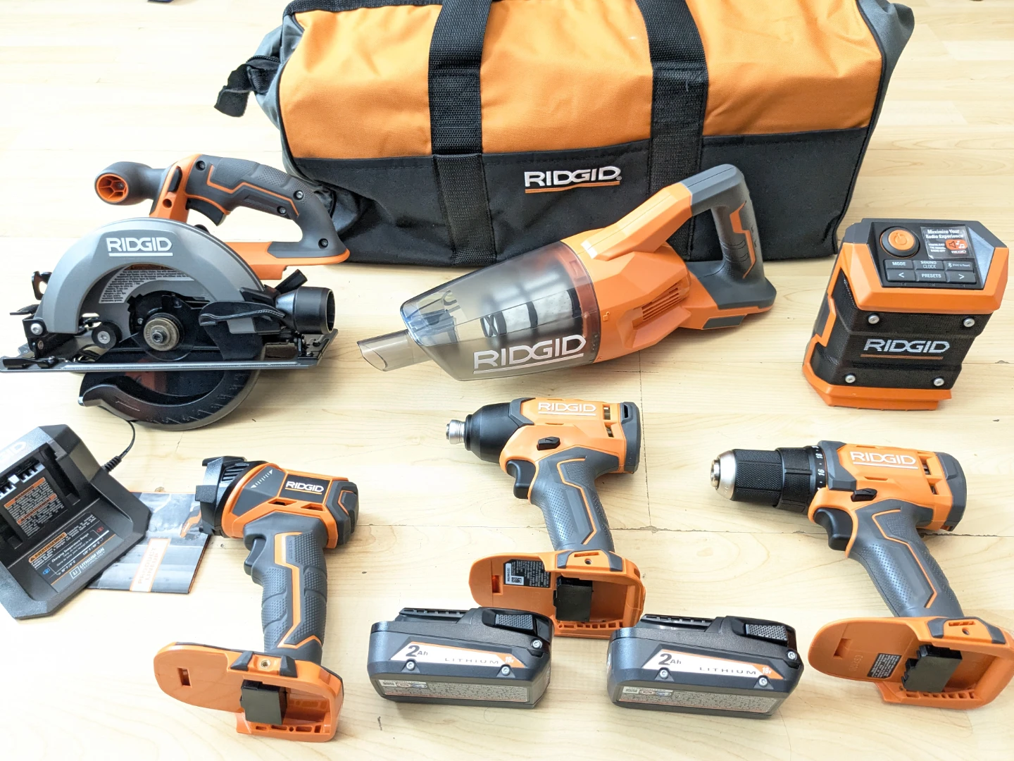 18V Ridgid Cordless 6 TOOL Contractor Set