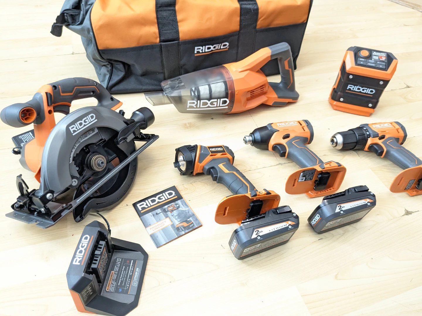 18V Ridgid Cordless 6 TOOL Contractor Set - photo 3