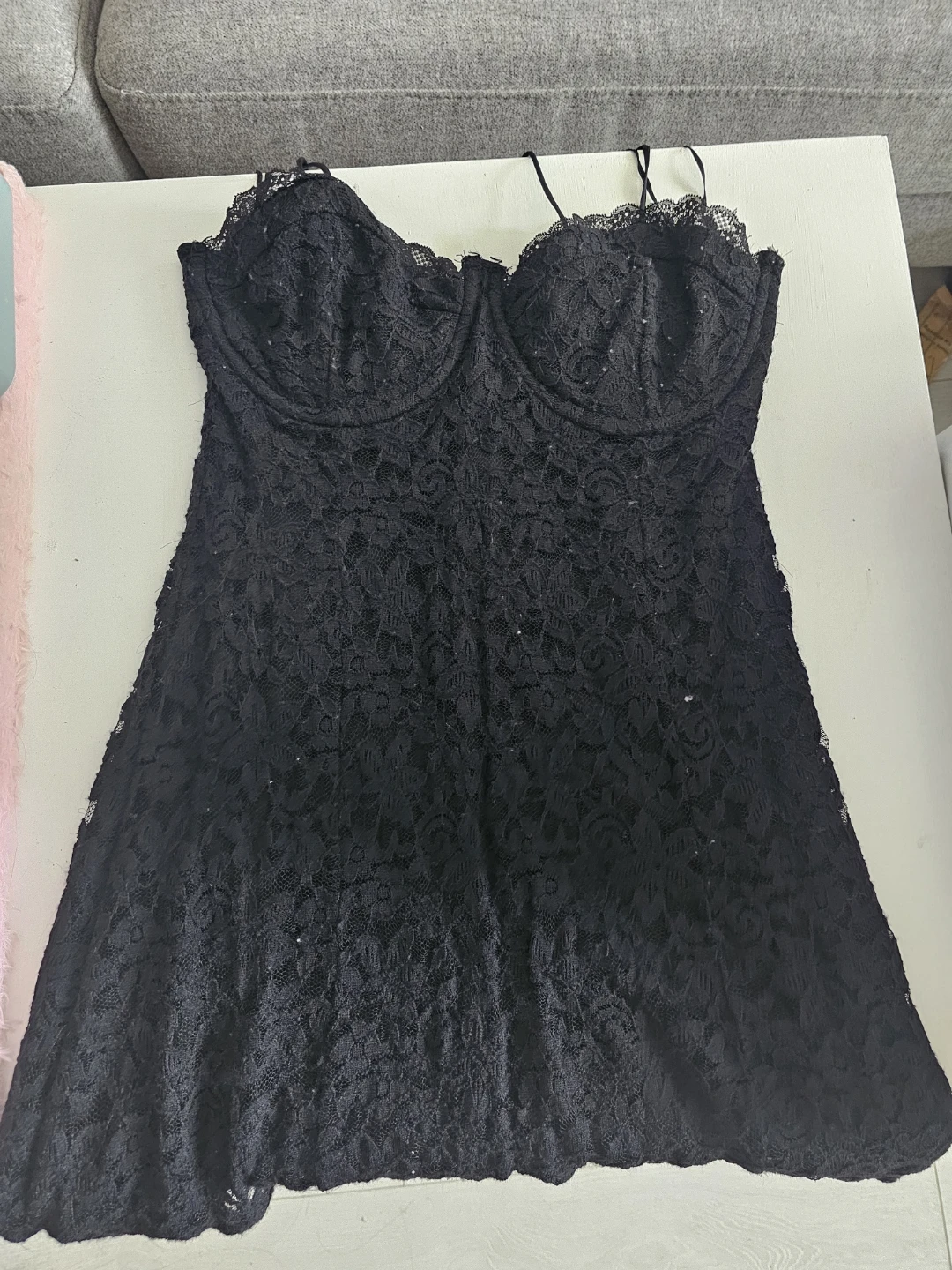 Clothing Bundle: Black Skirt, Lace Dress, and Two Tops - photo 3