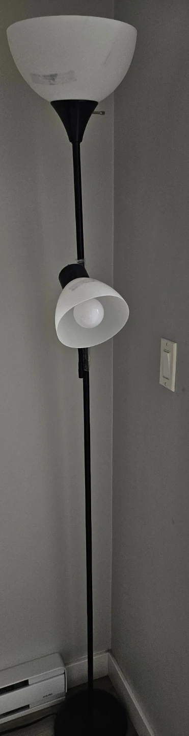 Black floor lamp with reading light - photo 2
