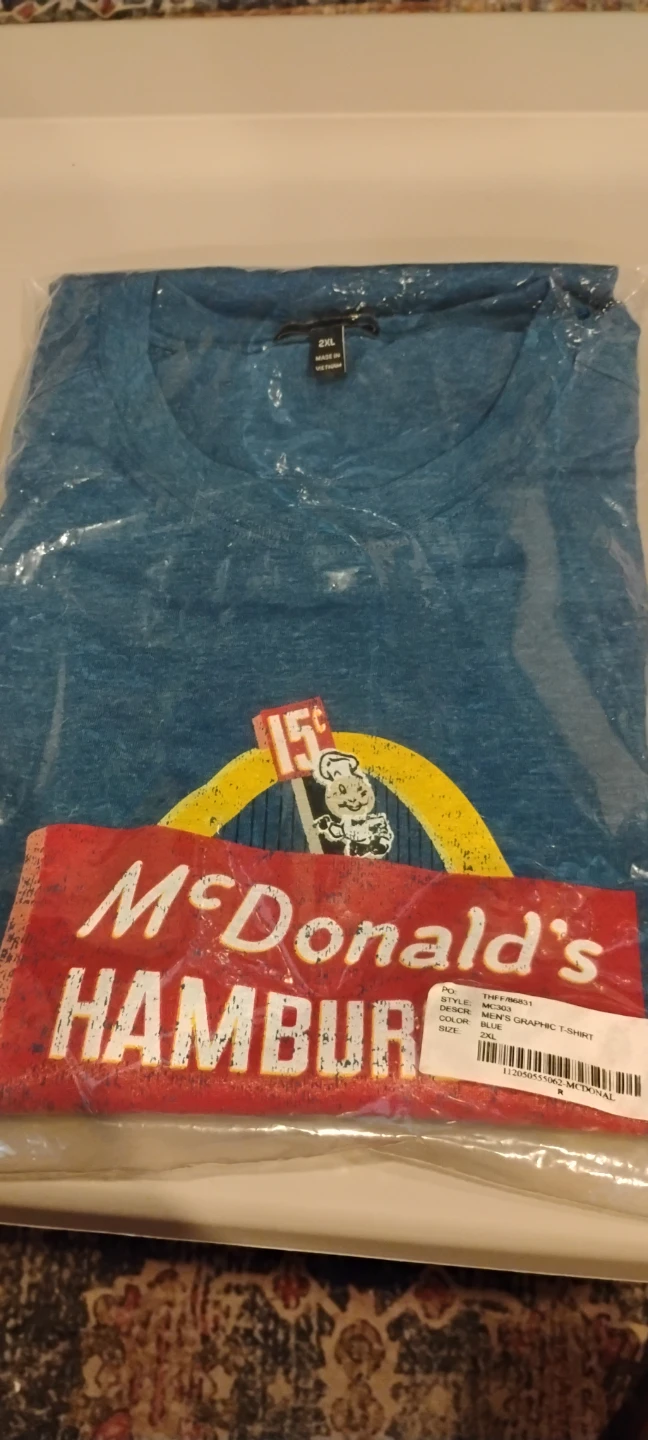 McDonald's Hamburger Graphic T-Shirt 2XL Blue