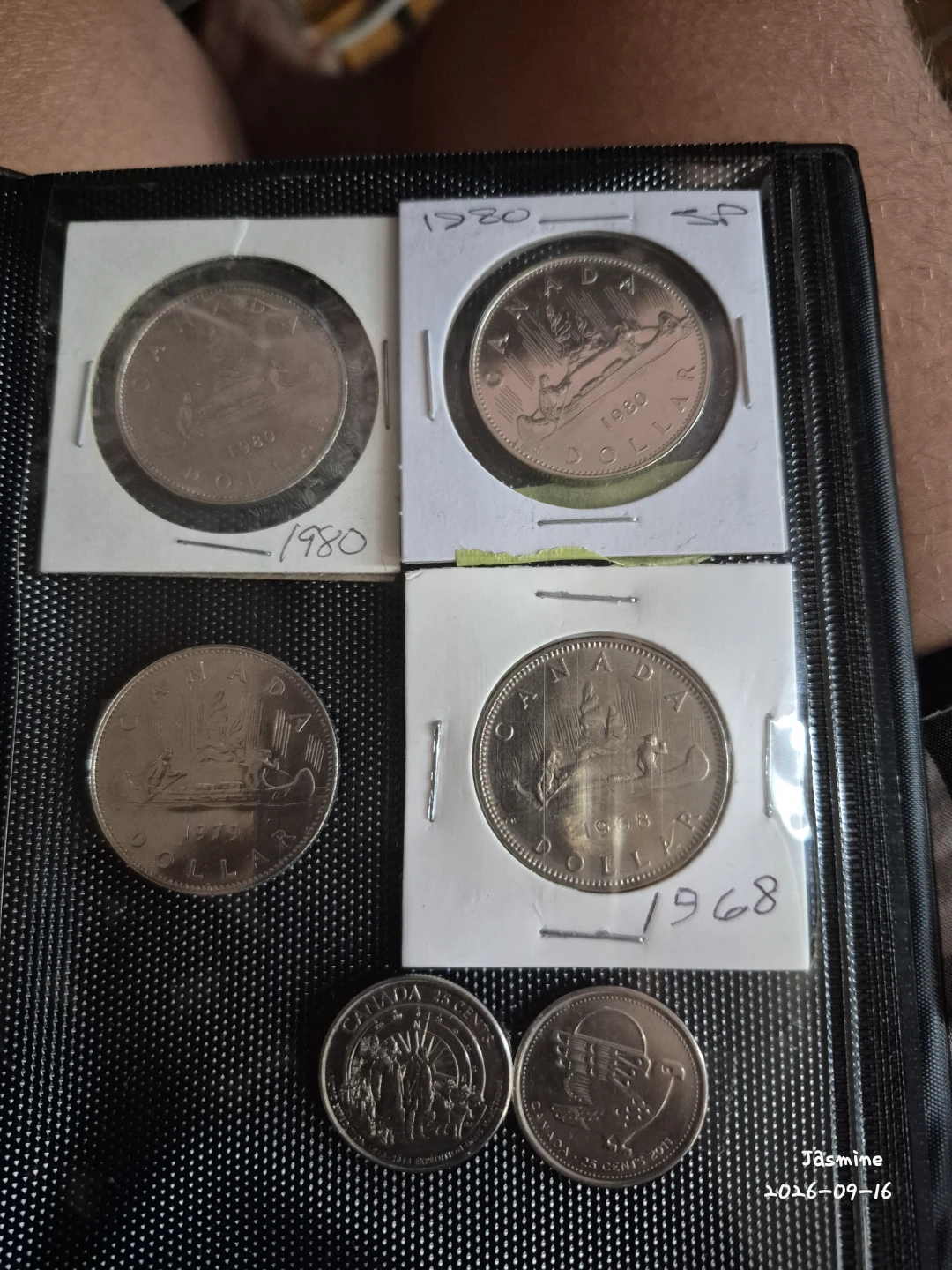 Collection of Canadian Dollar Coins and Quarters