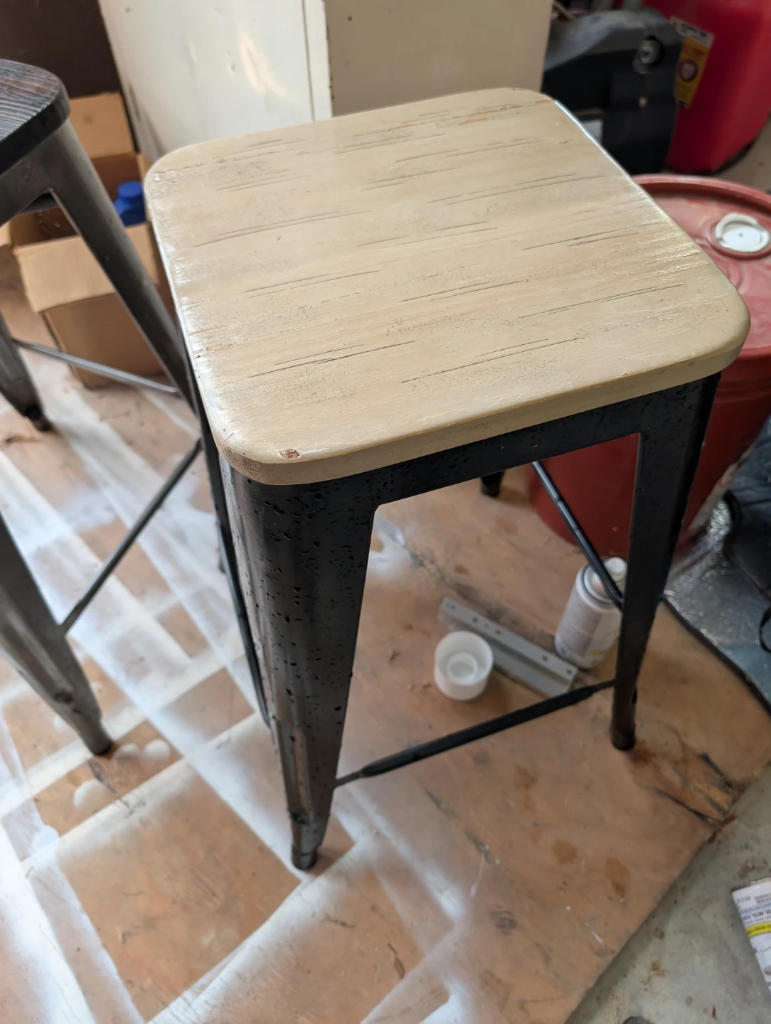 Set of 2 Industrial Metal Bar Stools - photo 2