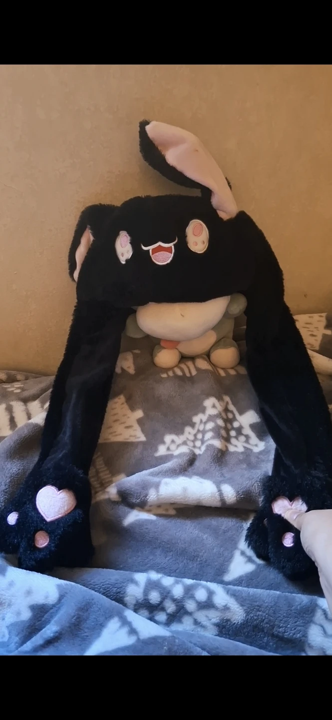 Black Bunny Moving Ear Hat - photo 2