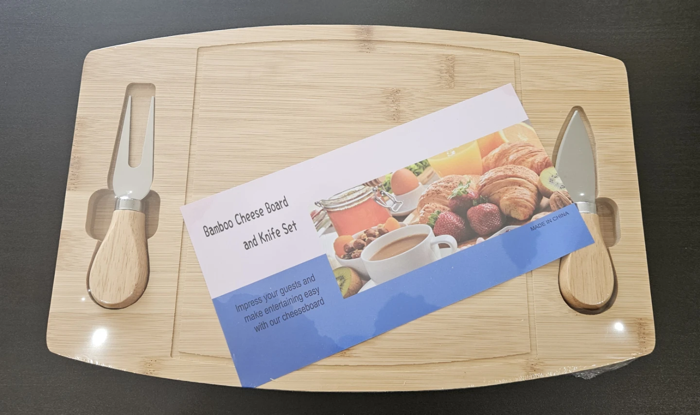Bamboo Cheese Charcuterie Board + Knife Set