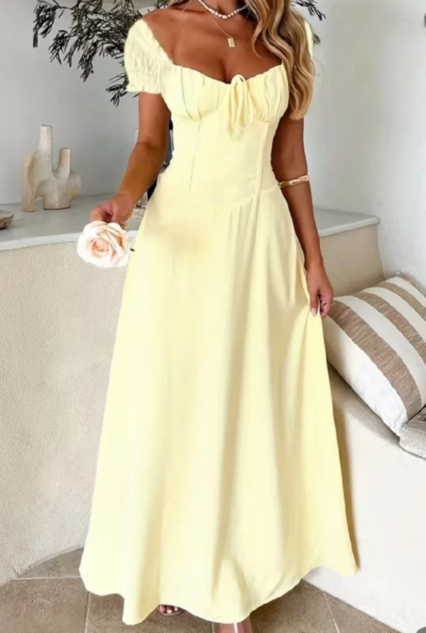 Brand New Yellow corset-style dress