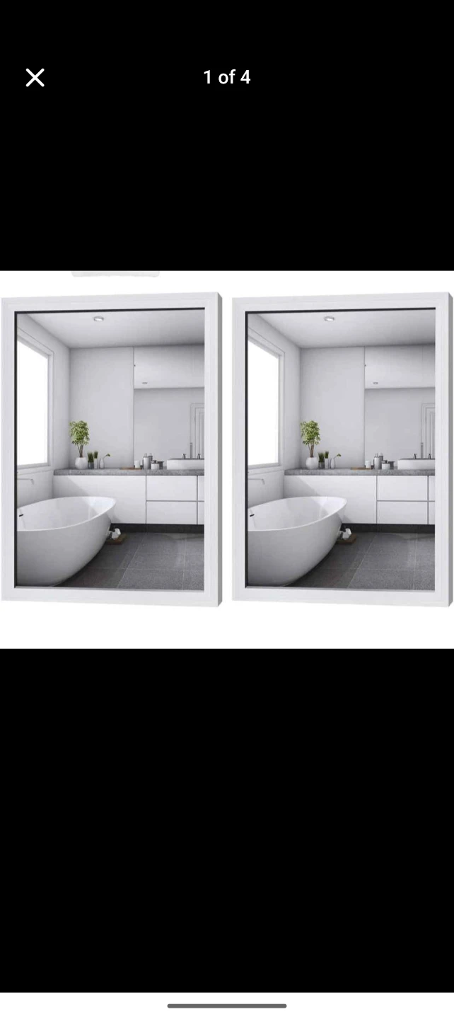 White Framed Wall Mirror