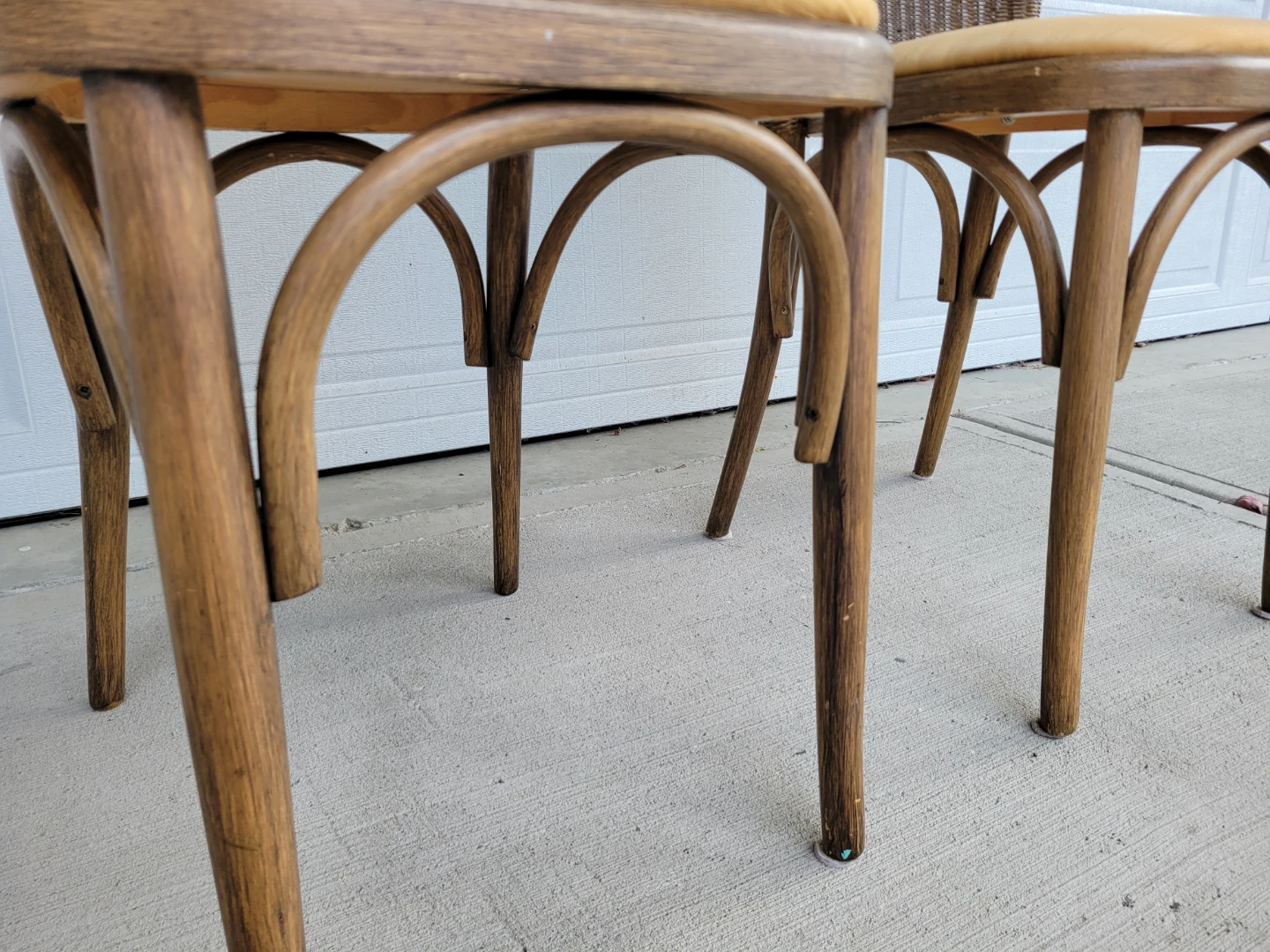 Vintage Woven Wicker/Bentwood Dining Chairs. Coastal/Boho Style - photo 3