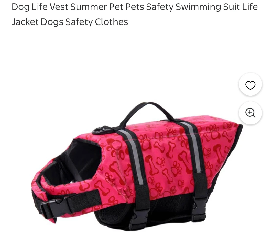 Pink Bone Pattern Dog Life Vest - photo 3