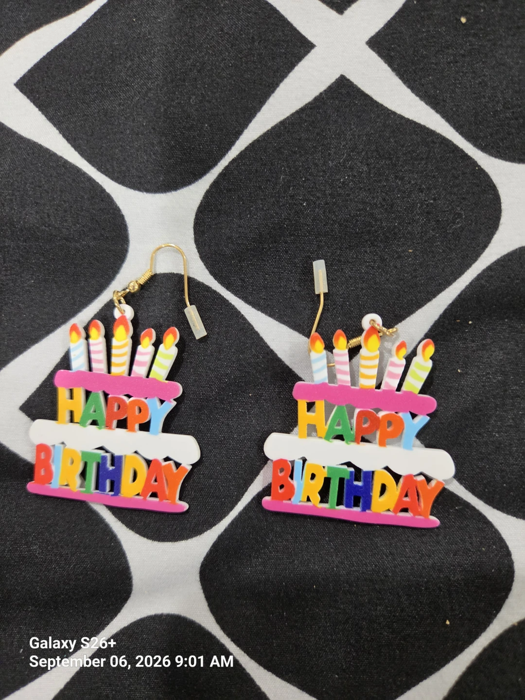 Happy Birthday Cake Dangle Earrings