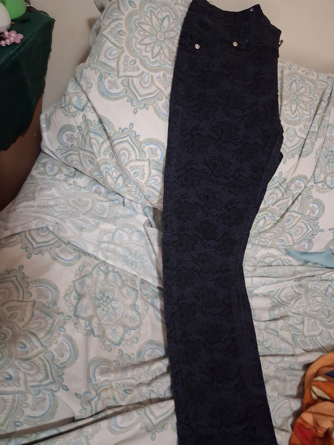 Only You Black Patterned Pants - photo 2