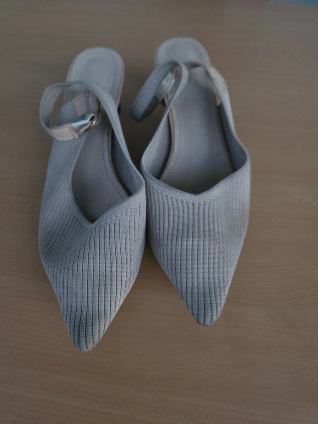 Light Grey Knit Slingback Heels - photo 3