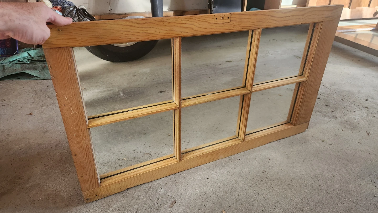 Vintage style 6-pane mirror