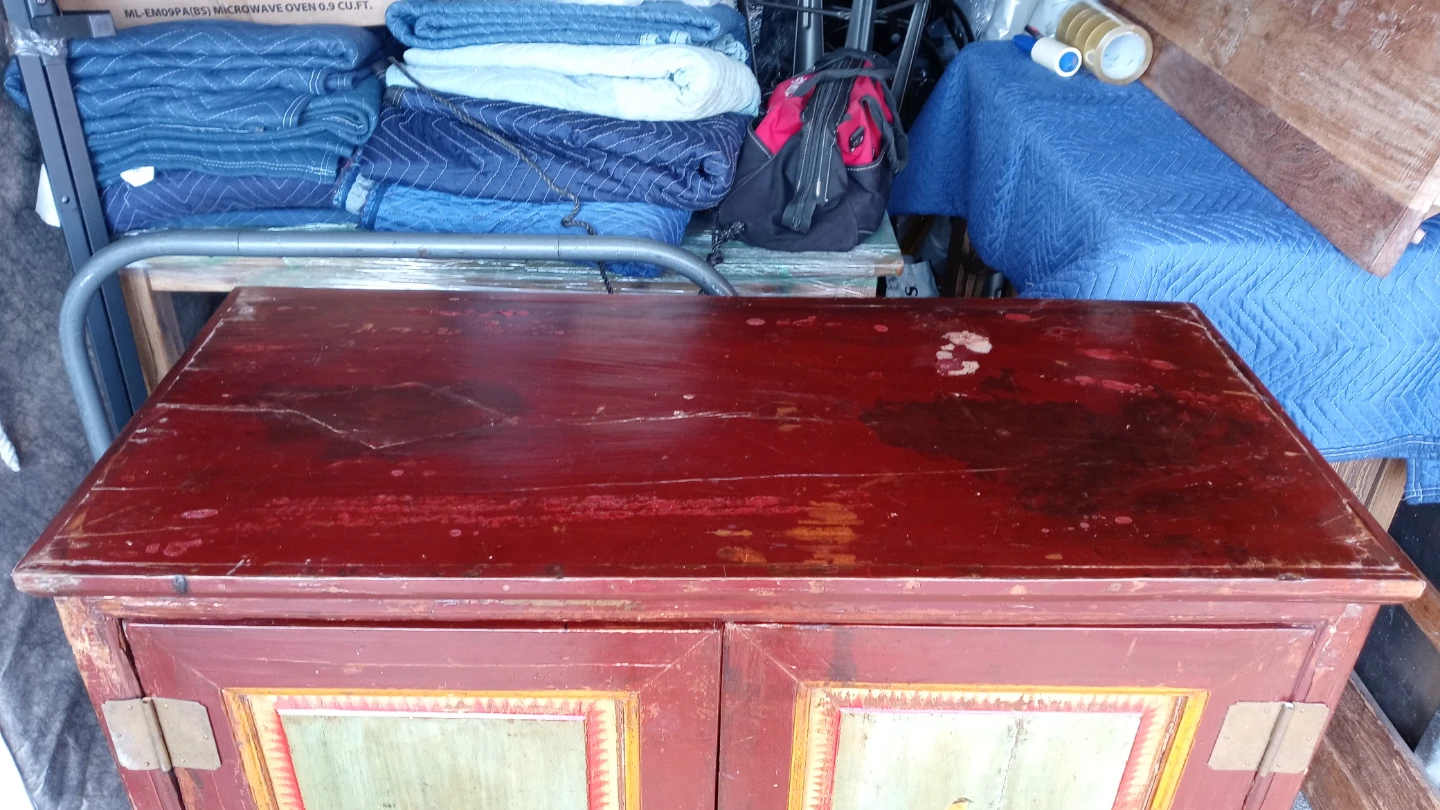 Asian-Style Painted Wood Cabinet - photo 3
