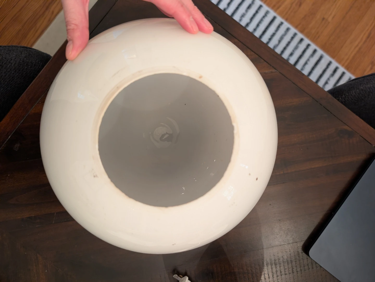 White Glass Globe Lamp Shade - photo 2