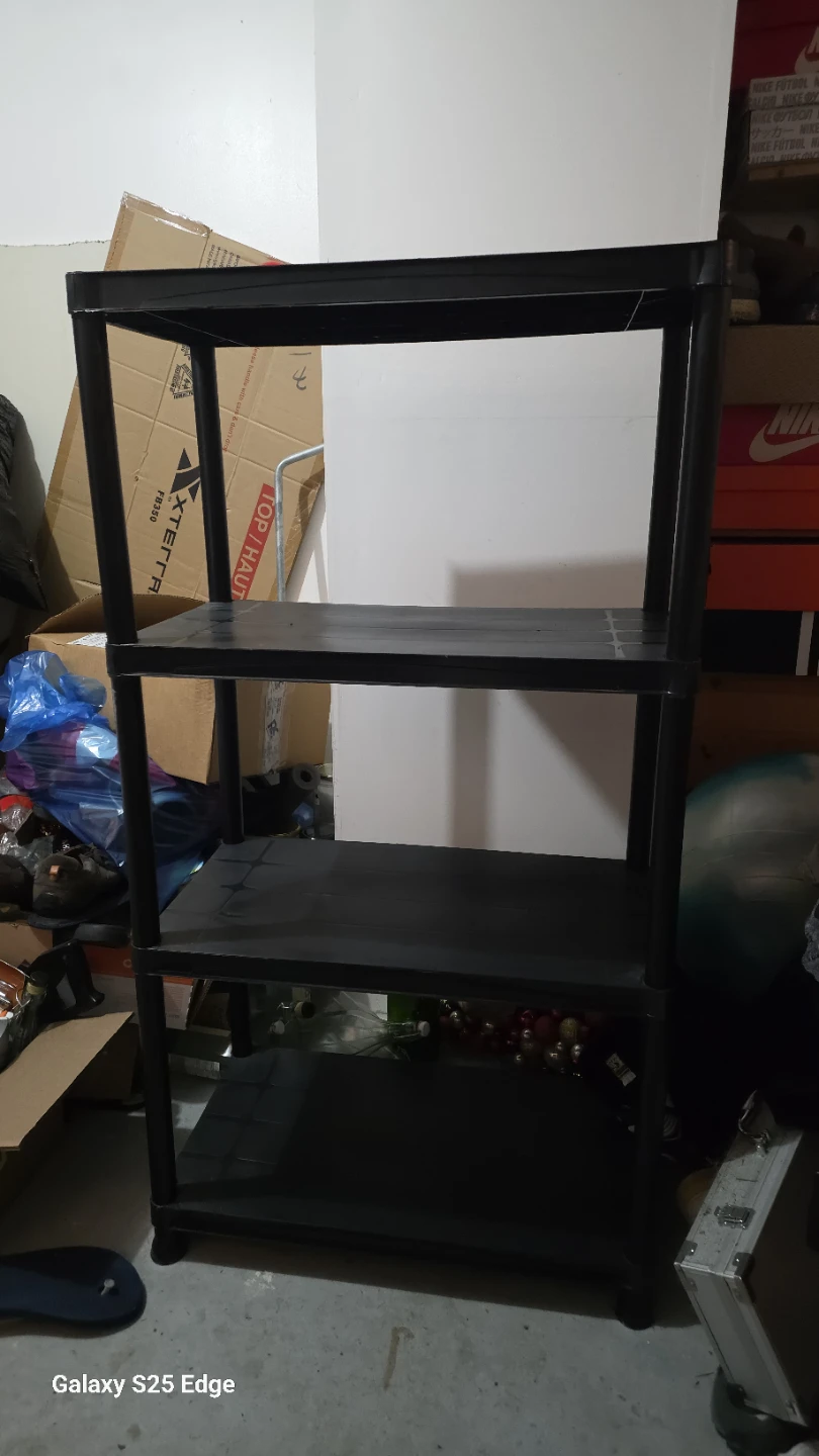 Black 4-Tier Plastic Storage Shelf - photo 2