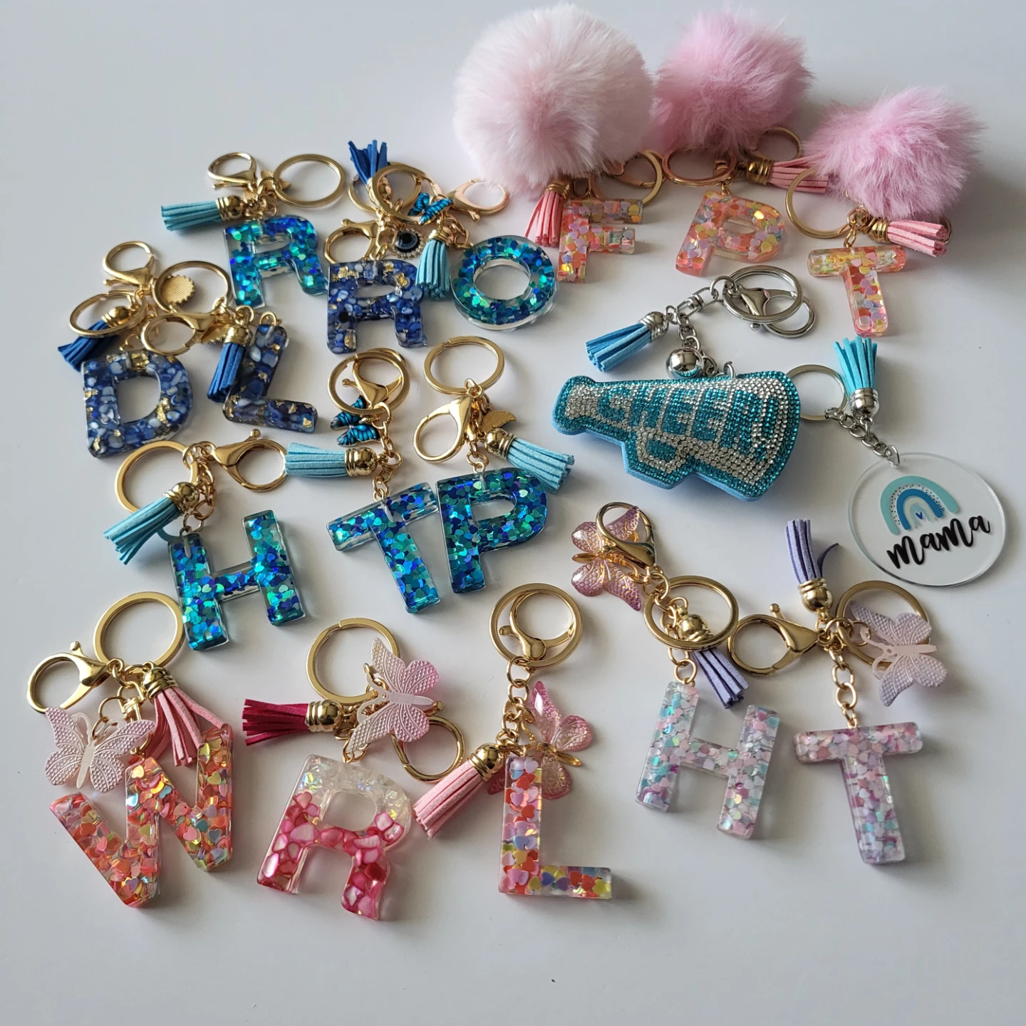 Assorted Resin Initial Keychains