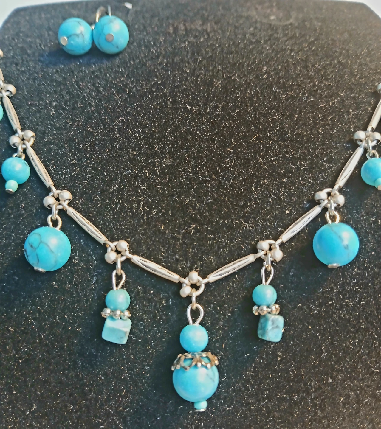 Reconstructed Turquoise jewellery set - photo 3