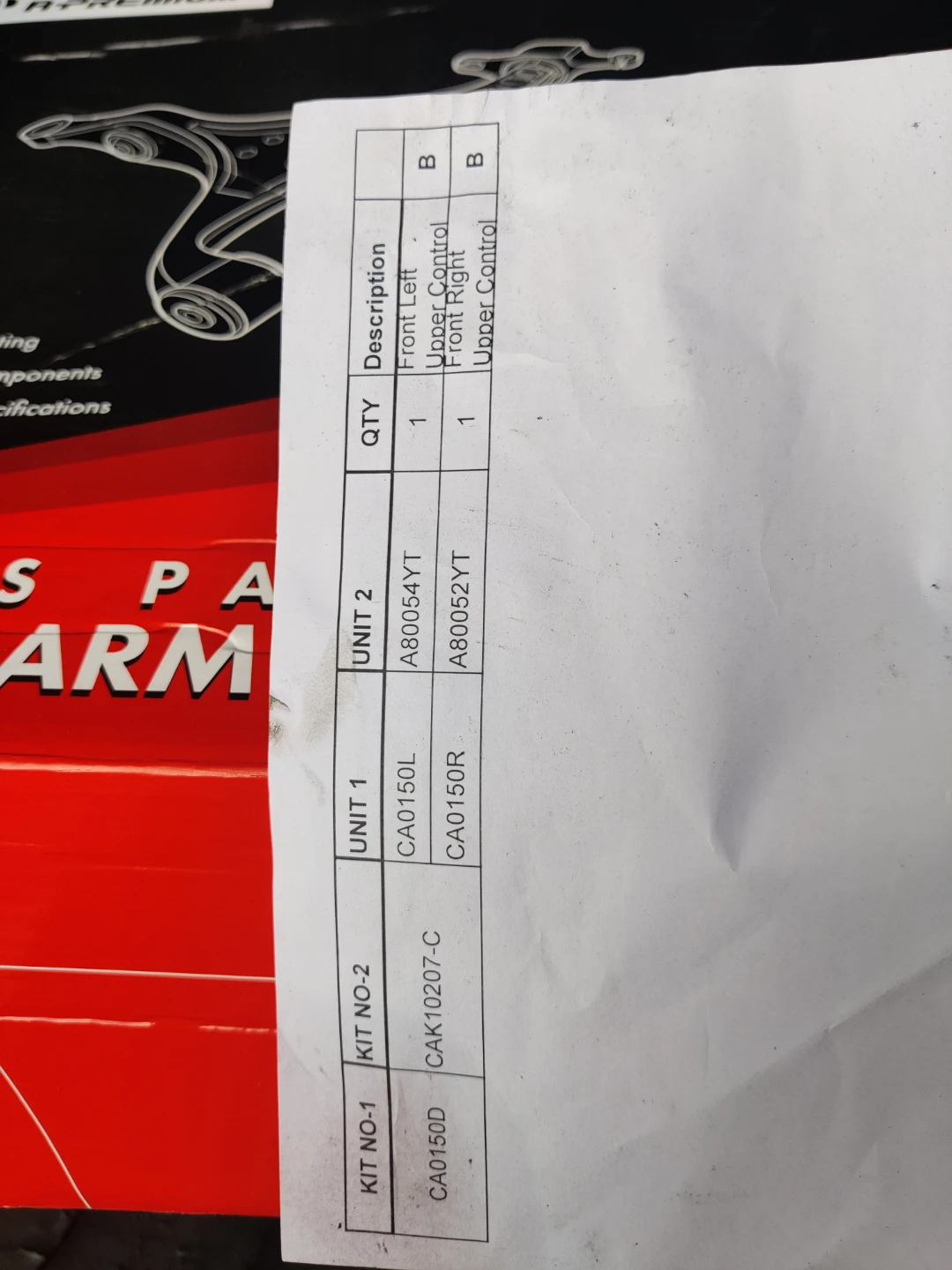 A-Premium Front Upper Control Arm Kit - photo 2