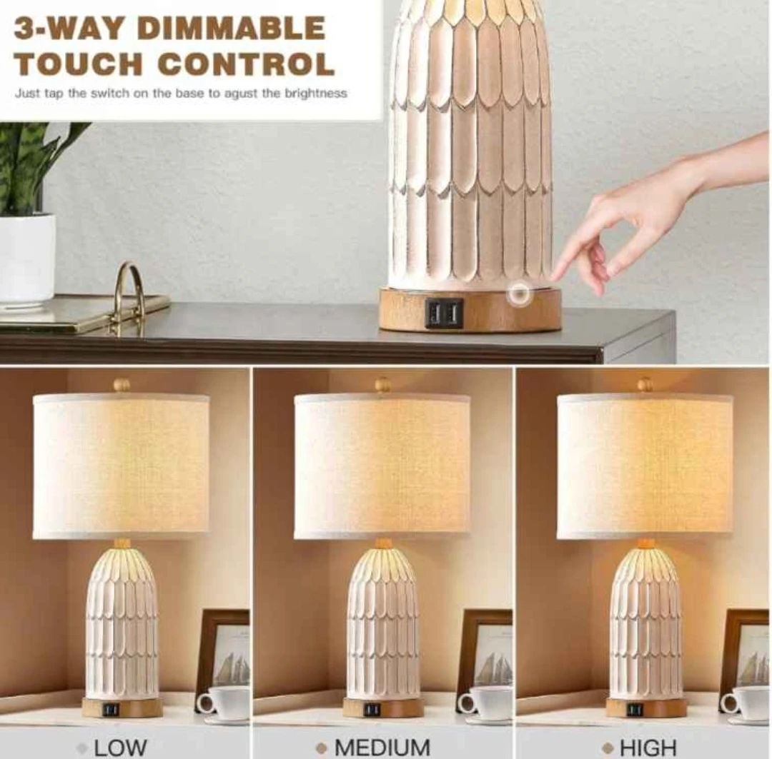 Set of 2 Lamps ● 3-Way Dimmable  Touch Lamp - photo 5