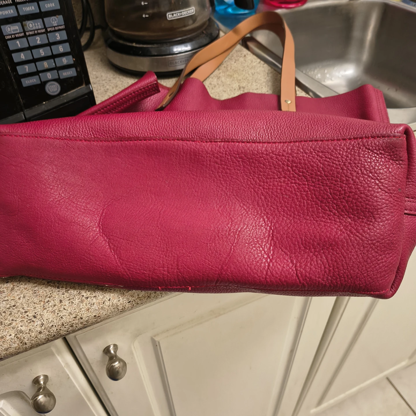 Gap Fuchsia Leather Tote Bag - photo 4