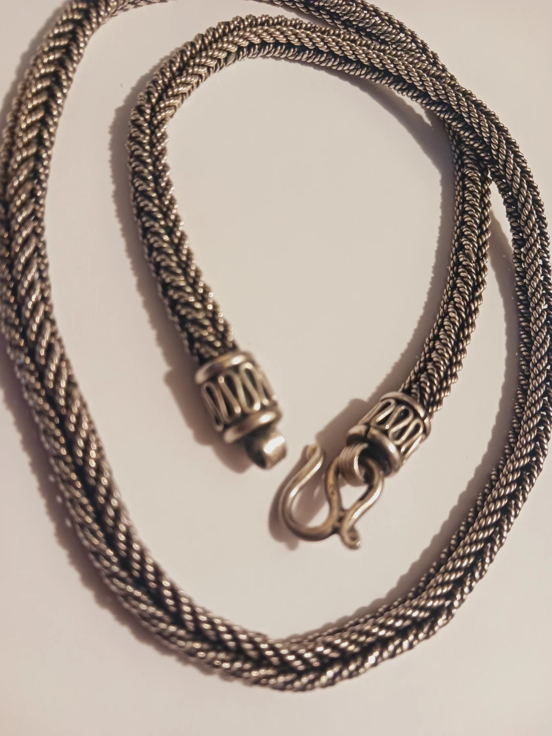 Gorgeous Sterling Silver 925 Solid Thick Woven Chain Necklace - photo 2