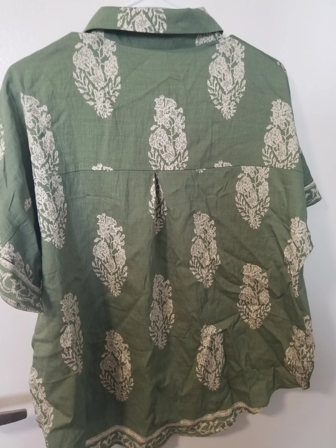 ETCYYNEW Floral Pattern Green Button-Down Shirt - photo 2